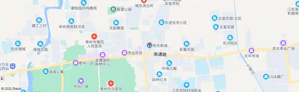 泰州阳光新城_公交站地图_泰州公交_妙搜公交查询2025