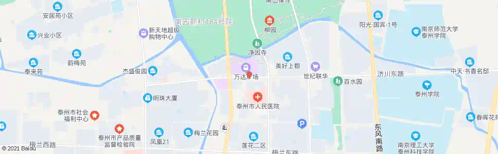 泰州万达广场(南门)_公交站地图_泰州公交_妙搜公交查询2025