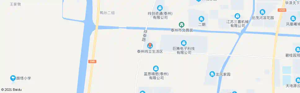 泰州纬立生活区_公交站地图_泰州公交_妙搜公交查询2025