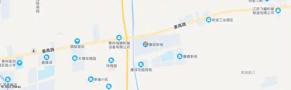 泰州康居新城_公交站地图_泰州公交_妙搜公交查询2025