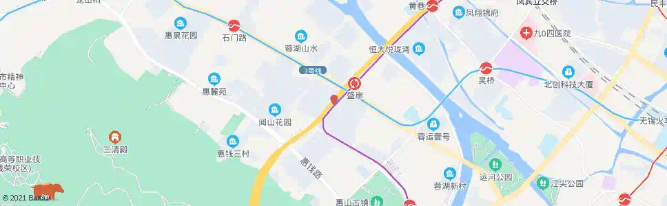 无锡盛岸新村(凤翔南路)_公交站地图_无锡公交_妙搜公交查询2025