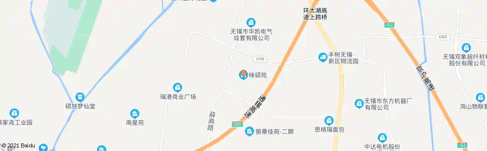 无锡咏硕苑北_公交站地图_无锡公交_妙搜公交查询2025