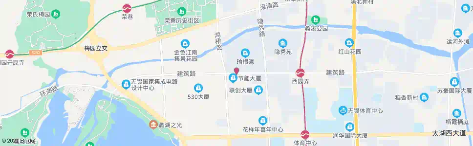 无锡鸿桥路(建筑路)_公交站地图_无锡公交_妙搜公交查询2025