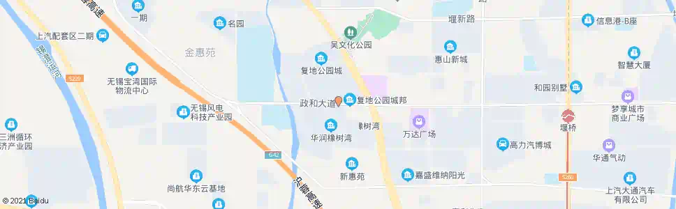 无锡复地公园_公交站地图_无锡公交_妙搜公交查询2025