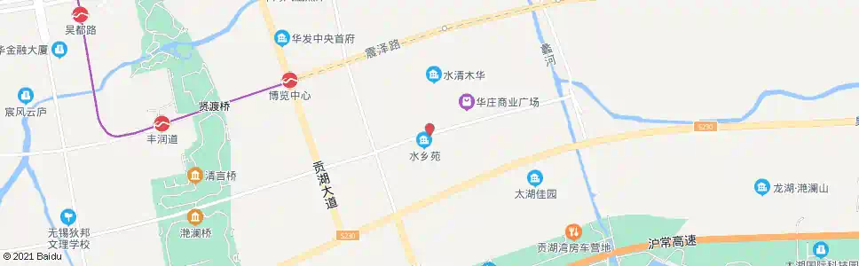 无锡水乡苑_公交站地图_无锡公交_妙搜公交查询2025