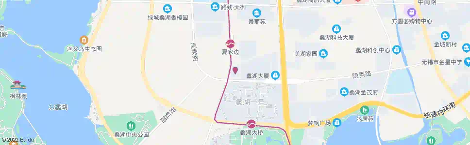 无锡隐秀路(山明水秀大饭店)_公交站地图_无锡公交_妙搜公交查询2025
