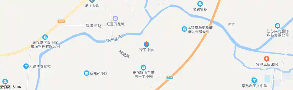 无锡港下中学_公交站地图_无锡公交_妙搜公交查询2025