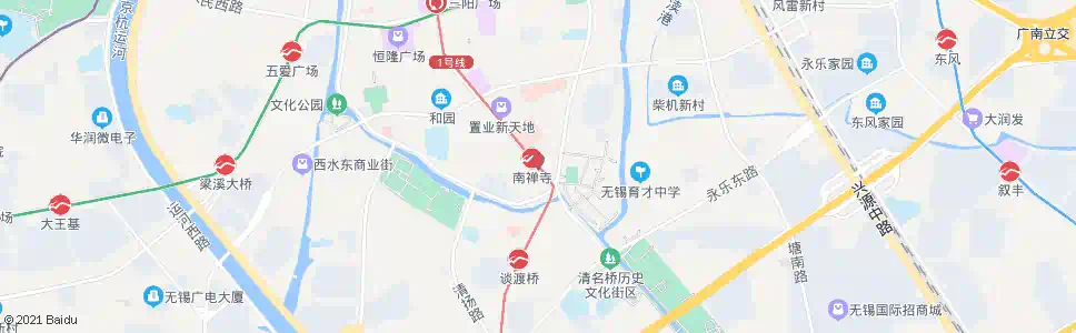 无锡南禅寺(朝阳广场)_公交站地图_无锡公交_妙搜公交查询2025