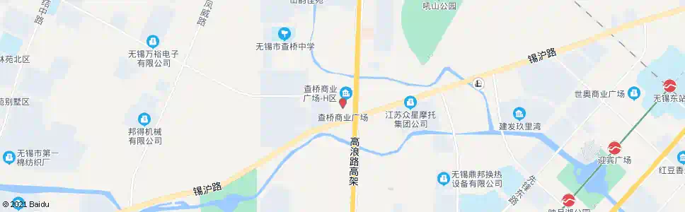 无锡查桥商业广场(锡沪路)_公交站地图_无锡公交_妙搜公交查询2025