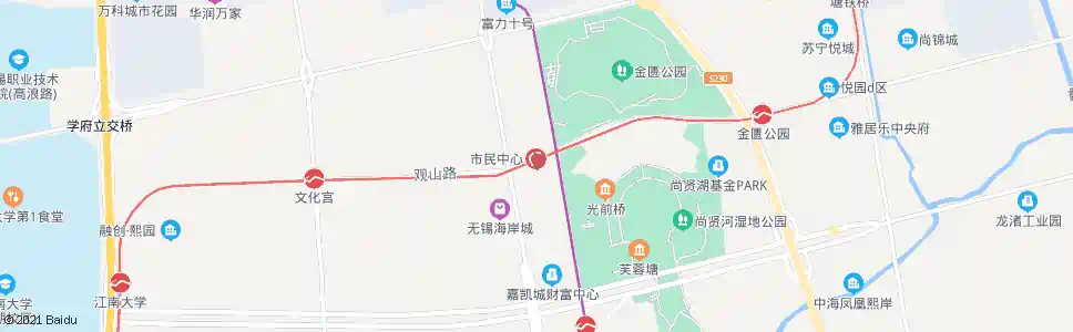 无锡市民中心西_公交站地图_无锡公交_妙搜公交查询2025