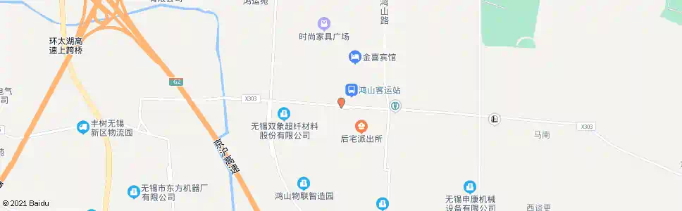 无锡后宅(鸿山路)_公交站地图_无锡公交_妙搜公交查询2025
