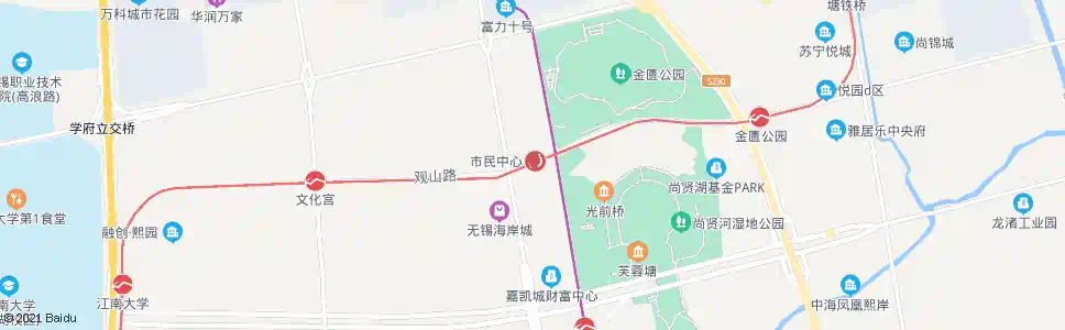 无锡观山路(立德道)_公交站地图_无锡公交_妙搜公交查询2025