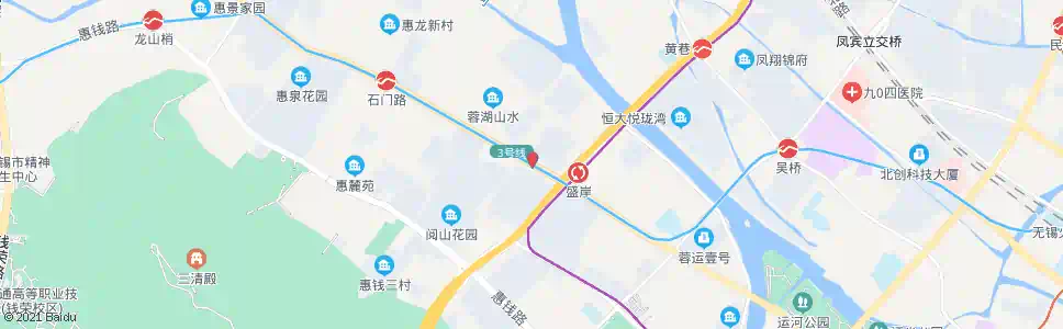 无锡惠峰路(盛岸路)_公交站地图_无锡公交_妙搜公交查询2025