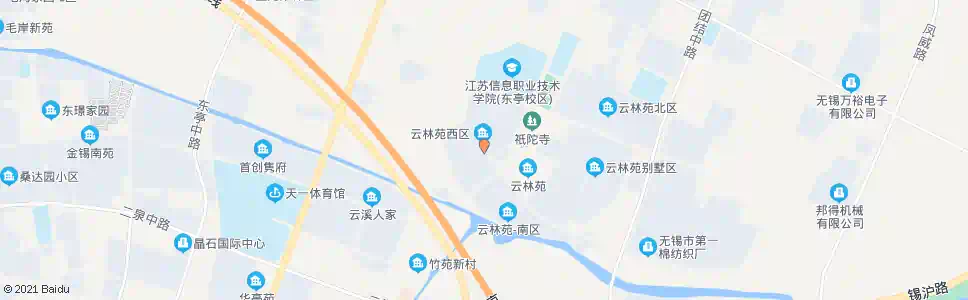 无锡云林苑西区(春江路)_公交站地图_无锡公交_妙搜公交查询2025
