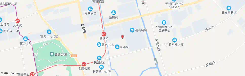 无锡塘铁桥路(瑞景道)_公交站地图_无锡公交_妙搜公交查询2025