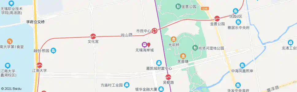 无锡海岸城东_公交站地图_无锡公交_妙搜公交查询2025