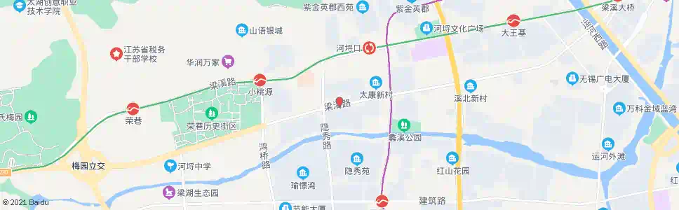 无锡隐秀路(梁清路)_公交站地图_无锡公交_妙搜公交查询2025