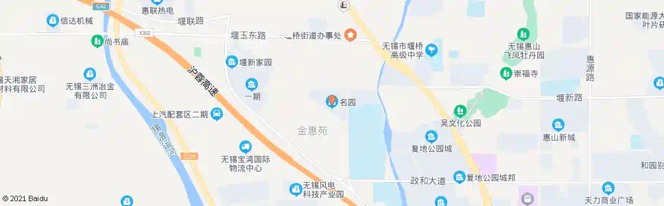 无锡名园(惠育路)_公交站地图_无锡公交_妙搜公交查询2025