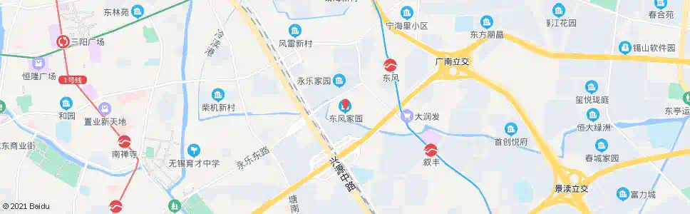 无锡东风家园_公交站地图_无锡公交_妙搜公交查询2025