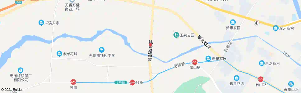 无锡玉泉路(钱威路)_公交站地图_无锡公交_妙搜公交查询2025