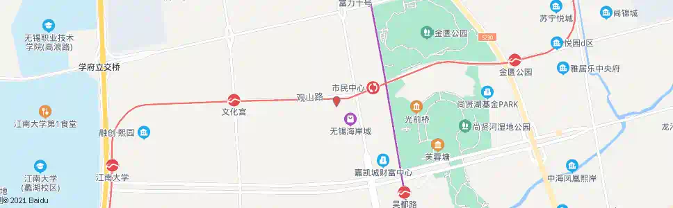无锡海岸城公交停车场_公交站地图_无锡公交_妙搜公交查询2025