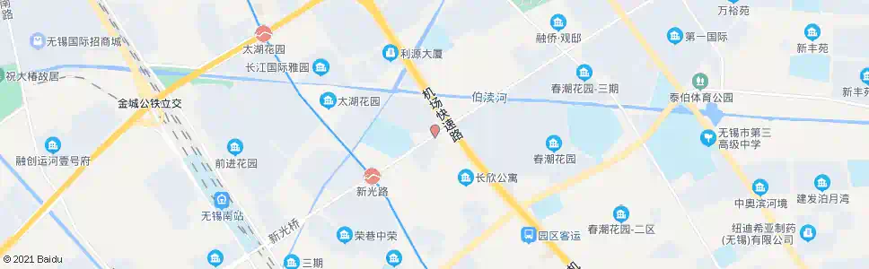 无锡红旗花园_公交站地图_无锡公交_妙搜公交查询2025