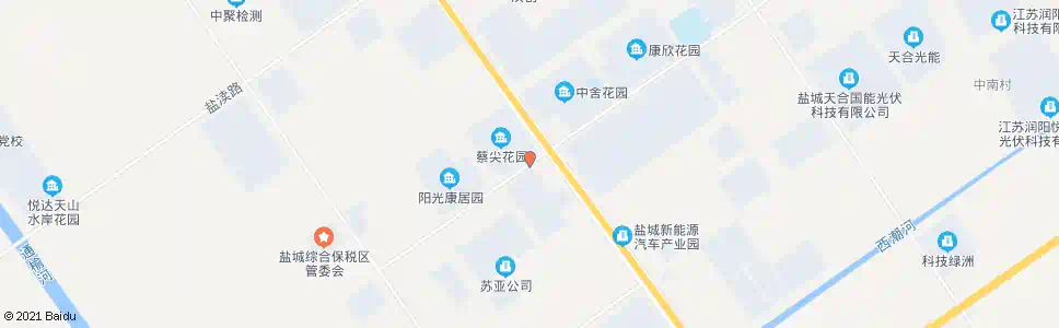 盐城蔡尖花园_公交站地图_盐城公交_妙搜公交查询2025