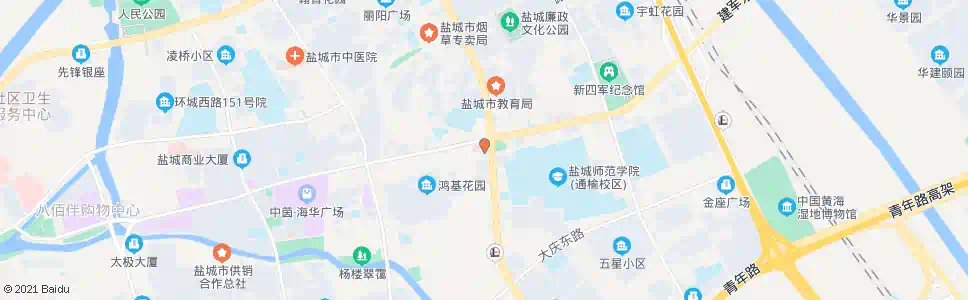 盐城交通银行(雅家乐建军东路店)_公交站地图_盐城公交_妙搜公交查询2025