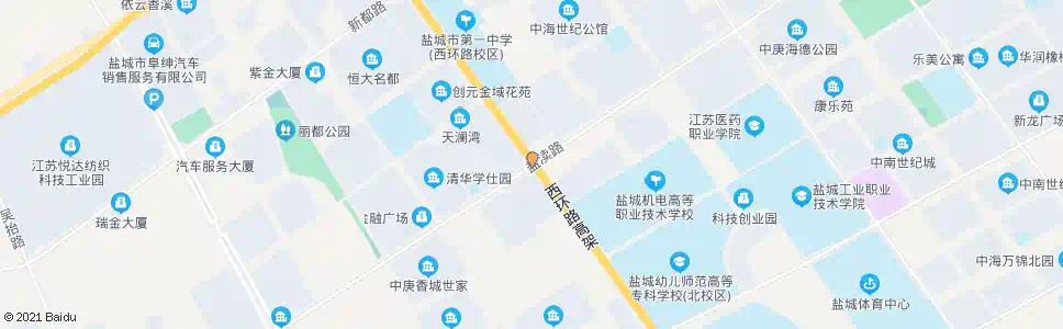 盐城西环路盐渎路口_公交站地图_盐城公交_妙搜公交查询2025