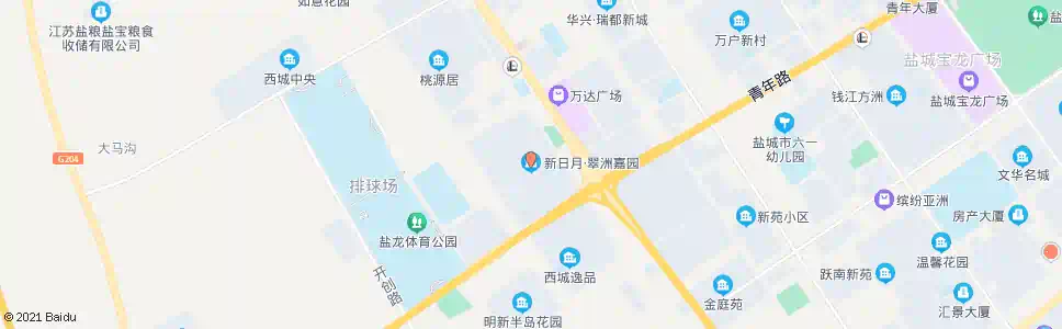 盐城翠洲嘉园南_公交站地图_盐城公交_妙搜公交查询2025