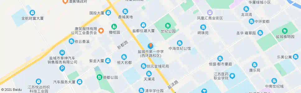 盐城第一中学_公交站地图_盐城公交_妙搜公交查询2025
