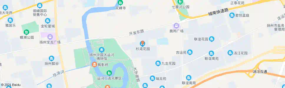 扬州杉湾花园(开发路)_公交站地图_扬州公交_妙搜公交查询2025