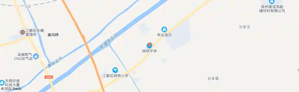 扬州砖桥中学_公交站地图_扬州公交_妙搜公交查询2025