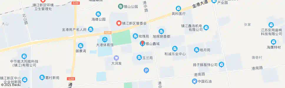 镇江开发区检察院(银山鑫城)_公交站地图_镇江公交_妙搜公交查询2025