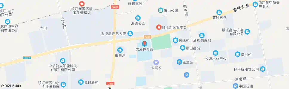 镇江大港体育馆_公交站地图_镇江公交_妙搜公交查询2025