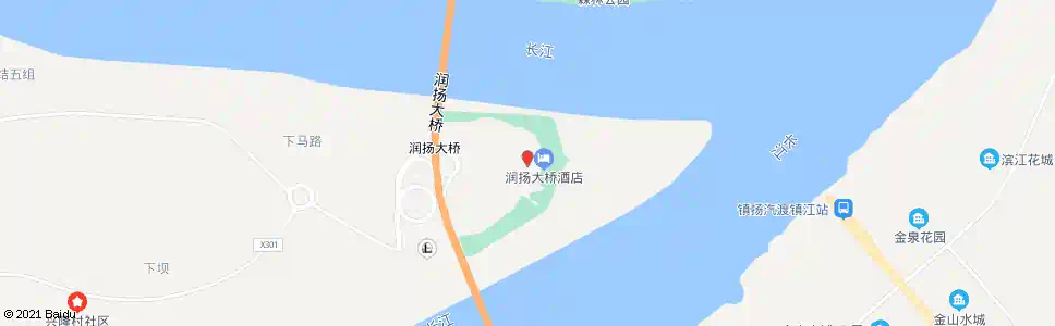 镇江金陵润扬大酒店员工站_公交站地图_镇江公交_妙搜公交查询2025