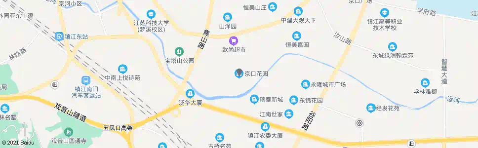 镇江京口花园_公交站地图_镇江公交_妙搜公交查询2025