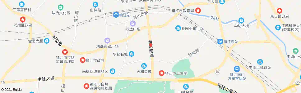 镇江黄山南路_公交站地图_镇江公交_妙搜公交查询2025