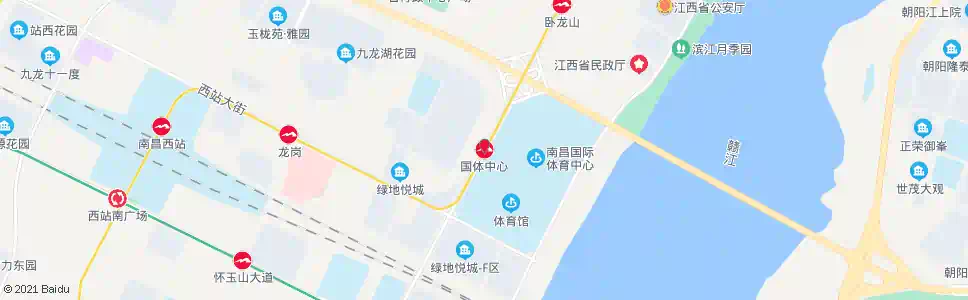 南昌国体中心东门_公交站地图_南昌公交_妙搜公交查询2025