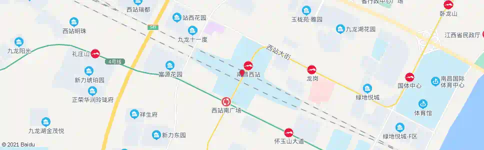 南昌高铁西客站(西枢纽地面公交站)_公交站地图_南昌公交_妙搜公交查询2025