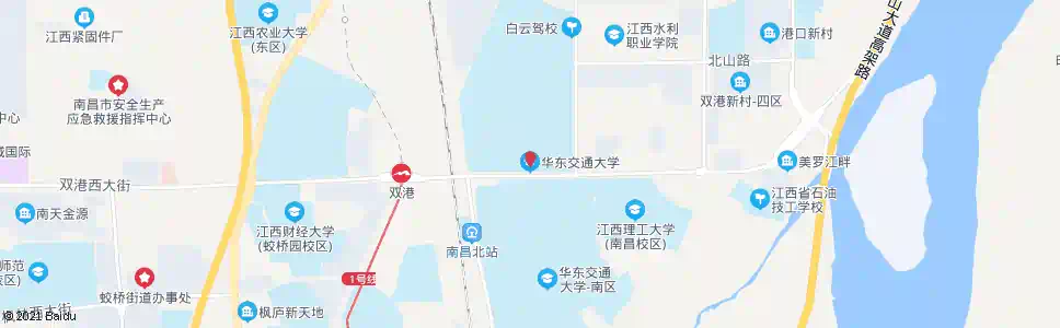 南昌双港路(华东交大)_公交站地图_南昌公交_妙搜公交查询2025
