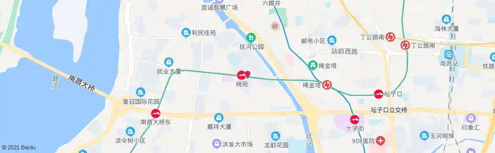 南昌桃苑中路口_公交站地图_南昌公交_妙搜公交查询2025