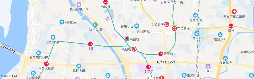 南昌绳金塔(西)_公交站地图_南昌公交_妙搜公交查询2025