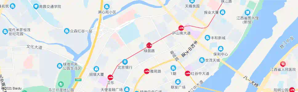 南昌绿茵路东口_公交站地图_南昌公交_妙搜公交查询2025