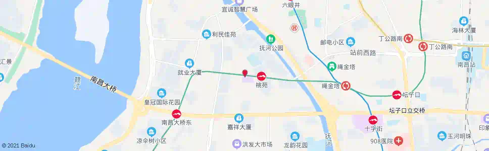 南昌桃苑街西口_公交站地图_南昌公交_妙搜公交查询2025