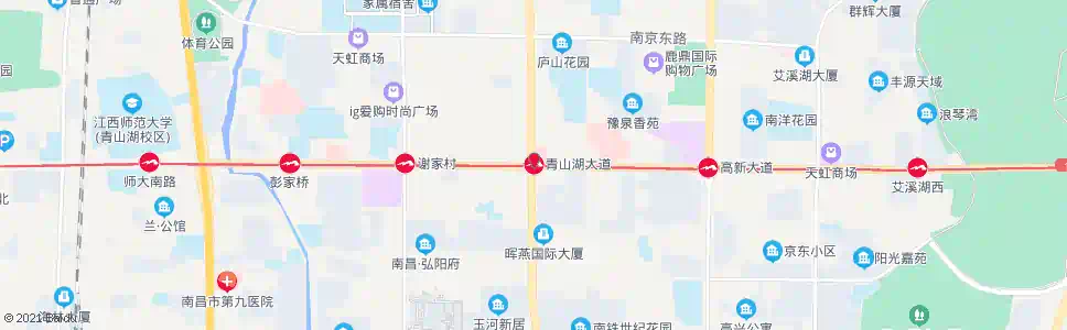 南昌青山湖大道站_公交站地图_南昌公交_妙搜公交查询2025