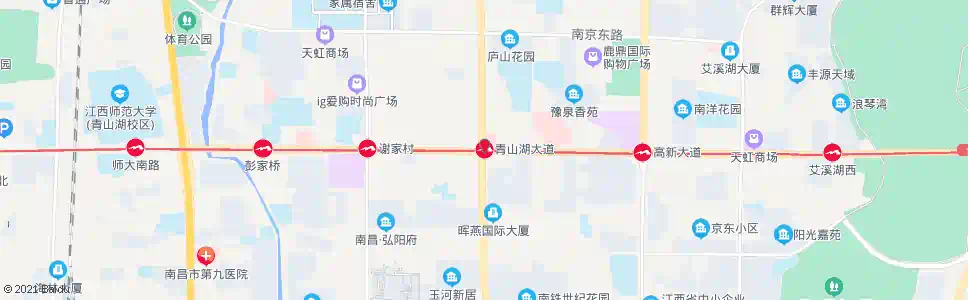 南昌青山湖大道口_公交站地图_南昌公交_妙搜公交查询2025