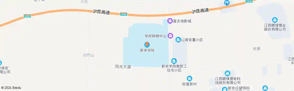 新余中山学院_公交站地图_新余公交_妙搜公交查询2025