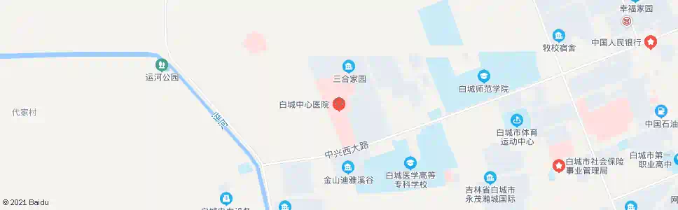 白城中心医院_公交站地图_白城公交_妙搜公交查询2025