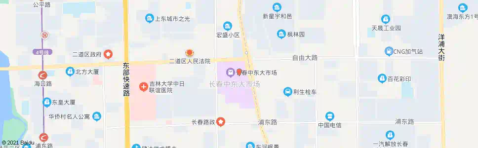 长春中东市场_公交站地图_长春公交_妙搜公交查询2025